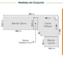 Ver imagem 2 de Cozinha Modulada 8 Peças sem Tampo sem Rodapé 4 Aéreos e 4 Balcões Ipanema CabeCasa MadeiraOriginals