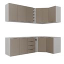 Ver mais imagens de Cozinha Modulada 8 Peças sem Tampo sem Rodapé 4 Aéreos e 4 Balcões Ipanema CabeCasa MadeiraOriginals