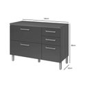 Ver imagem 4 de Módulo Cozinha Nesher Princesa Balcão C/ Tampo C/ 2 Portas e 3 Gavetas 120cm Freijo/off White-