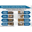 Ver imagem 2 de Módulo Cozinha Nesher Princesa Balcão C/ Tampo C/ 2 Portas e 3 Gavetas 120cm Freijo/off White-