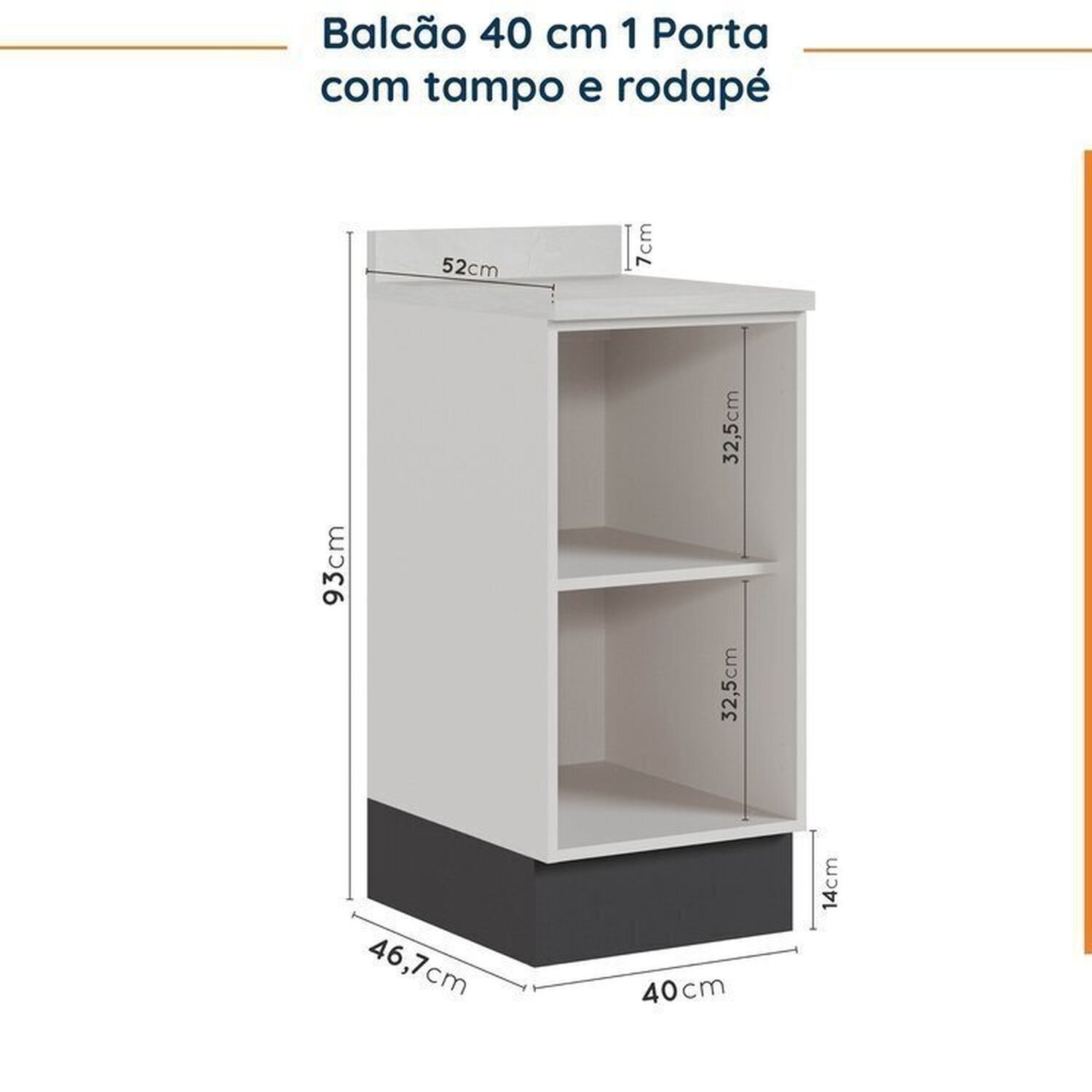 Cozinha Modulada 8 Peças com Tampo com Rodapé 4 Aéreos e 4 Balcões Ipanema CabeCasa MadeiraMadeira - 19