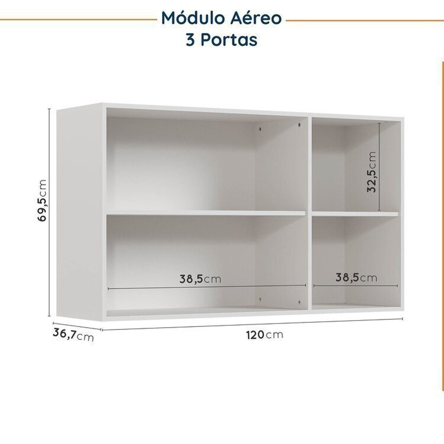 Cozinha Modulada 8 Peças com Tampo com Rodapé 4 Aéreos e 4 Balcões Ipanema CabeCasa MadeiraMadeira - 10