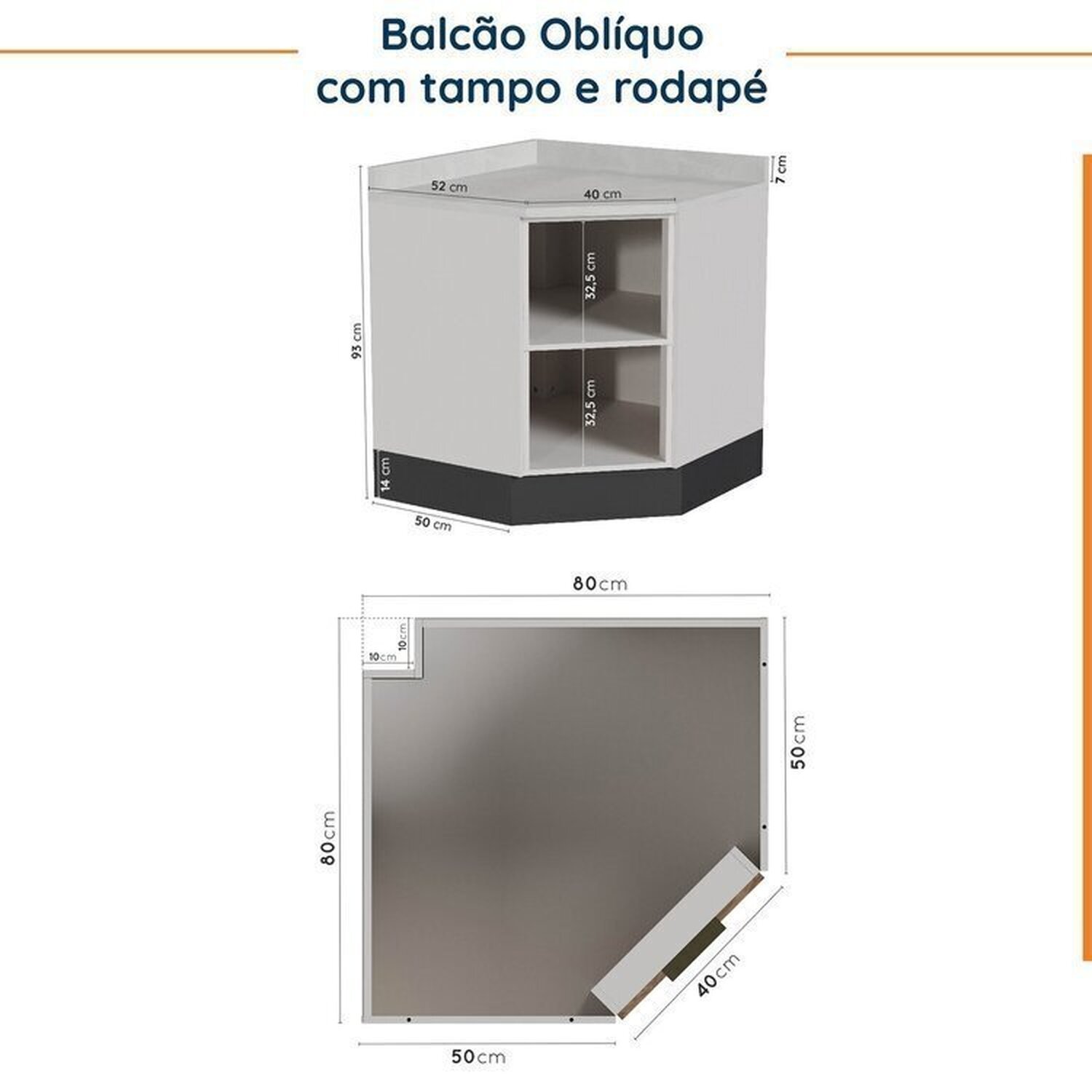 Cozinha Modulada 8 Peças com Tampo com Rodapé 4 Aéreos e 4 Balcões Ipanema CabeCasa MadeiraMadeira - 18