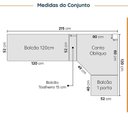 Ver imagem 2 de Cozinha Modulada 8 Peças com Tampo com Rodapé 4 Aéreos e 4 Balcões Ipanema CabeCasa MadeiraOriginals Cinza/Grafite Trama