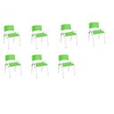 Ver imagem 1 de Kit 7 Cadeiras Infantil Iso, Escola, Base Branco- Verde Claro