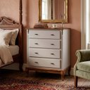 Ver imagem 3 de Cômoda de Madeira Linz 4 Gavetas 116 X 90 X 50 Cm - Cor Offwhite/imbuia Glazer