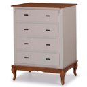 Ver imagem 1 de Cômoda de Madeira Linz 4 Gavetas 116 X 90 X 50 Cm - Cor Offwhite/imbuia Glazer