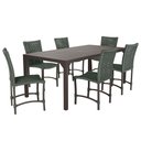 Ver imagem 1 de Conjunto 6 Cadeiras Cannes Corda Náutica e Mesa Retangular Ripada 2,00m em Alumínio para Edícula, Ja