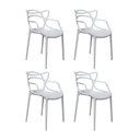 Ver imagem 6 de Conjunto Mesa de Jantar com 4 Cadeiras Allegra Espresso Móveis Branco/Natura