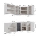 Ver imagem 4 de Cozinha Modulada 8 Peças sem Tampo sem Rodapé 4 Aéreos e 4 Balcões Ipanema CabeCasa MadeiraOriginals Cinza/Grafite Trama