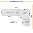 Ver imagem 2 de Cozinha Modulada 8 Peças sem Tampo sem Rodapé 4 Aéreos e 4 Balcões Ipanema CabeCasa MadeiraOriginals Cinza/Grafite Trama