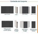 Ver imagem 3 de Cozinha Modulada 8 Peças sem Tampo sem Rodapé 4 Aéreos e 4 Balcões Ipanema CabeCasa MadeiraOriginals Cinza/Grafite Trama
