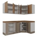 Ver mais imagens de Cozinha Planejada 8 Peças com Tampo com Rodapé 4 Aéreos e 4 Balcões Ipanema CabeCasa MadeiraOriginals Marrom/Fendi Trama/Acácia