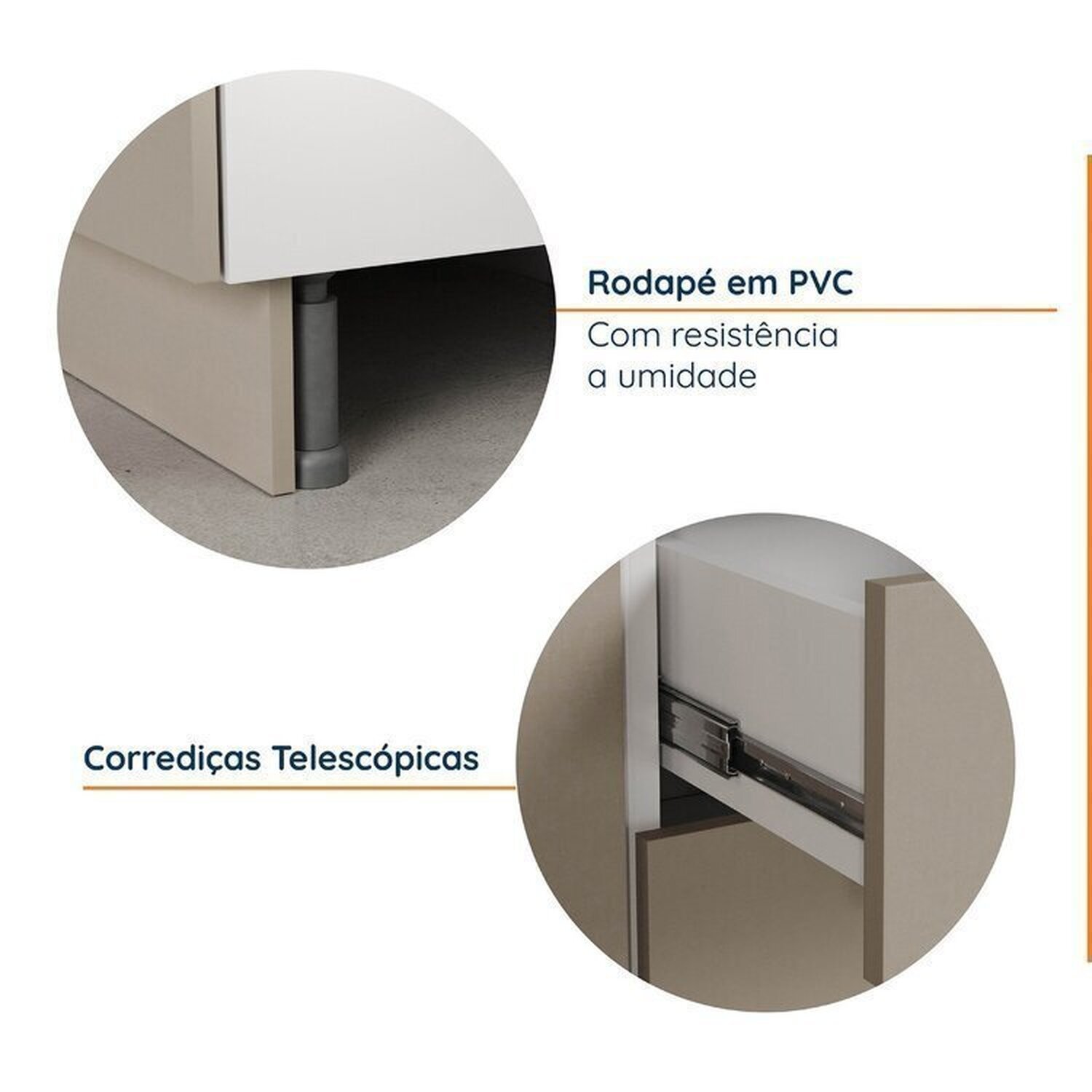 Cozinha Modulada 8 Peças com Tampo com Rodapé 4 Aéreos e 4 Balcões Ipanema CabeCasa MadeiraMadeira - 7