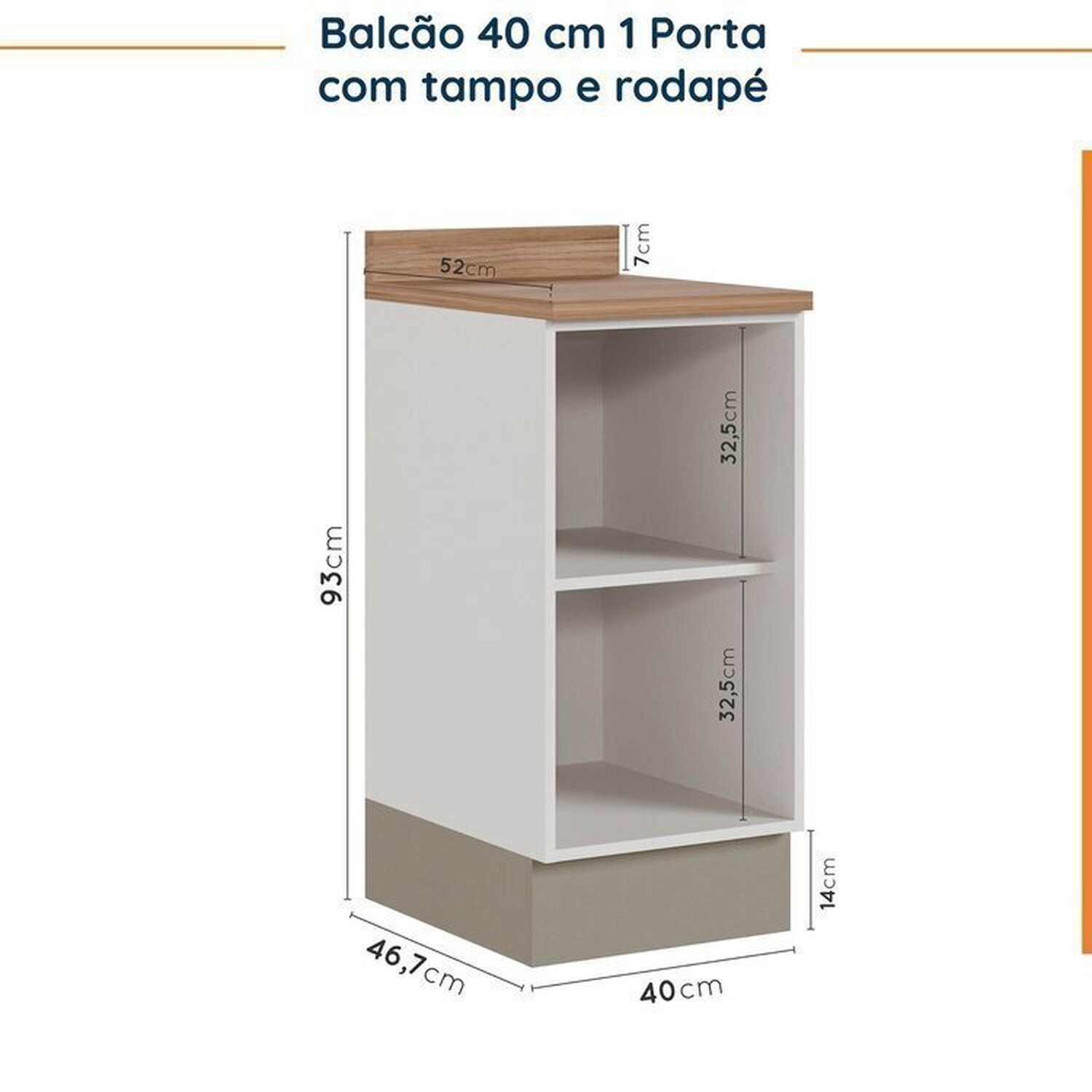 Cozinha Modulada 8 Peças com Tampo com Rodapé 4 Aéreos e 4 Balcões Ipanema CabeCasa MadeiraMadeira - 19