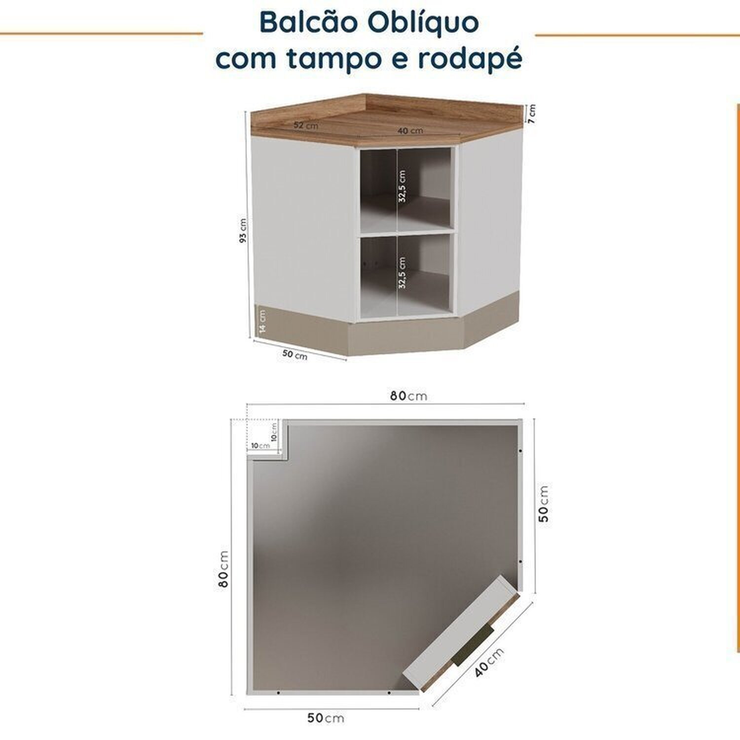 Cozinha Modulada 8 Peças com Tampo com Rodapé 4 Aéreos e 4 Balcões Ipanema CabeCasa MadeiraMadeira - 18