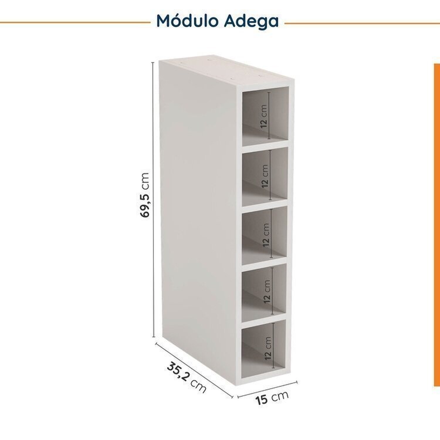 Cozinha Modulada 8 Peças com Tampo com Rodapé 4 Aéreos e 4 Balcões Ipanema CabeCasa MadeiraMadeira - 12