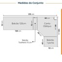 Ver imagem 2 de Cozinha Planejada 8 Peças com Tampo com Rodapé 4 Aéreos e 4 Balcões Ipanema CabeCasa MadeiraOriginals Marrom/Fendi Trama/Acácia