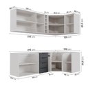 Ver imagem 4 de Cozinha Modulada 8 Peças sem Tampo sem Rodapé 4 Aéreos e 4 Balcões Ipanema CabeCasa MadeiraOriginals Cinza/Grafite Trama/Acácia