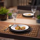 Ver imagem 2 de 48 Pratos Plásticos Resistentes 26cm Rasos Bandejas Eventos para Servir Lanches Salgadinhos