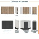 Ver imagem 3 de Cozinha Modulada 8 Peças com Tampo com Rodapé 4 Aéreos e 4 Balcões Ipanema CabeCasa MadeiraOriginals Cinza/Grafite Trama/Acácia