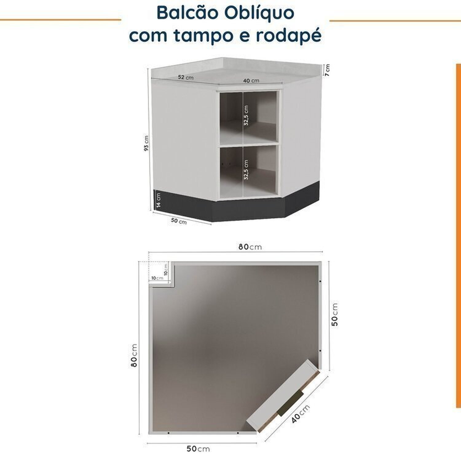 Cozinha Modulada 8 Peças com Tampo com Rodapé 4 Aéreos e 4 Balcões Ipanema CabeCasa MadeiraMadeira - 18