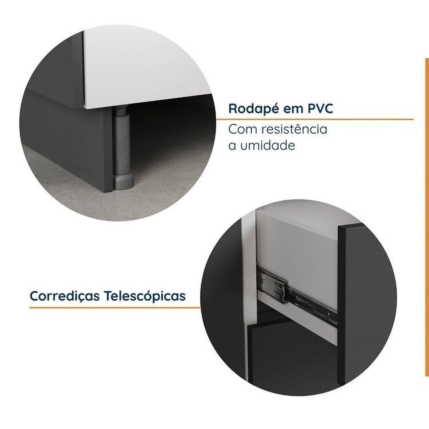 Cozinha Modulada 8 Peças com Tampo com Rodapé 4 Aéreos e 4 Balcões Ipanema CabeCasa MadeiraMadeira - 7