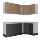 Ver mais imagens de Cozinha Modulada 8 Peças com Tampo com Rodapé 4 Aéreos e 4 Balcões Ipanema CabeCasa MadeiraOriginals