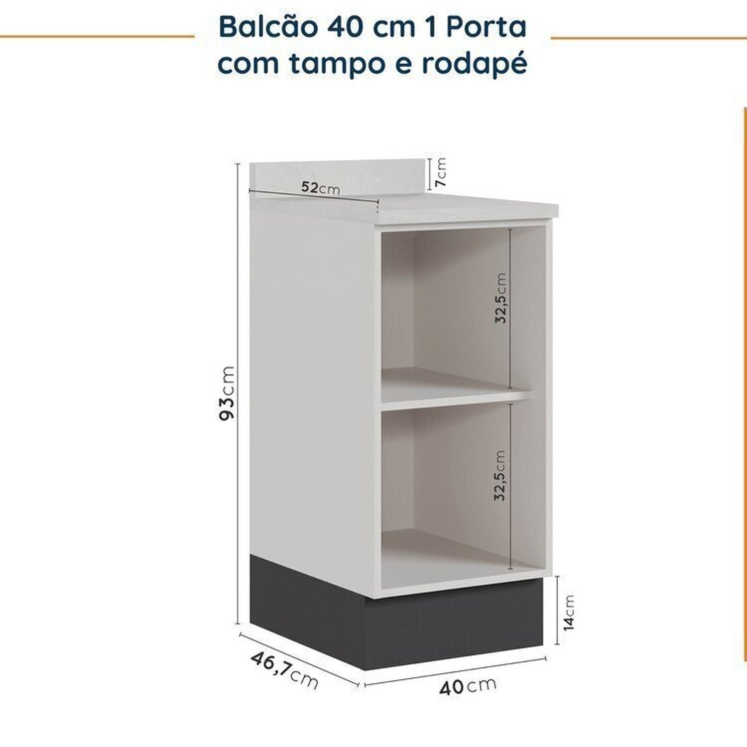 Cozinha Modulada 8 Peças com Tampo com Rodapé 4 Aéreos e 4 Balcões Ipanema CabeCasa MadeiraMadeira - 19