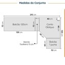 Ver imagem 2 de Cozinha Modulada 8 Peças com Tampo com Rodapé 4 Aéreos e 4 Balcões Ipanema CabeCasa MadeiraOriginals Cinza/Grafite Trama/Acácia