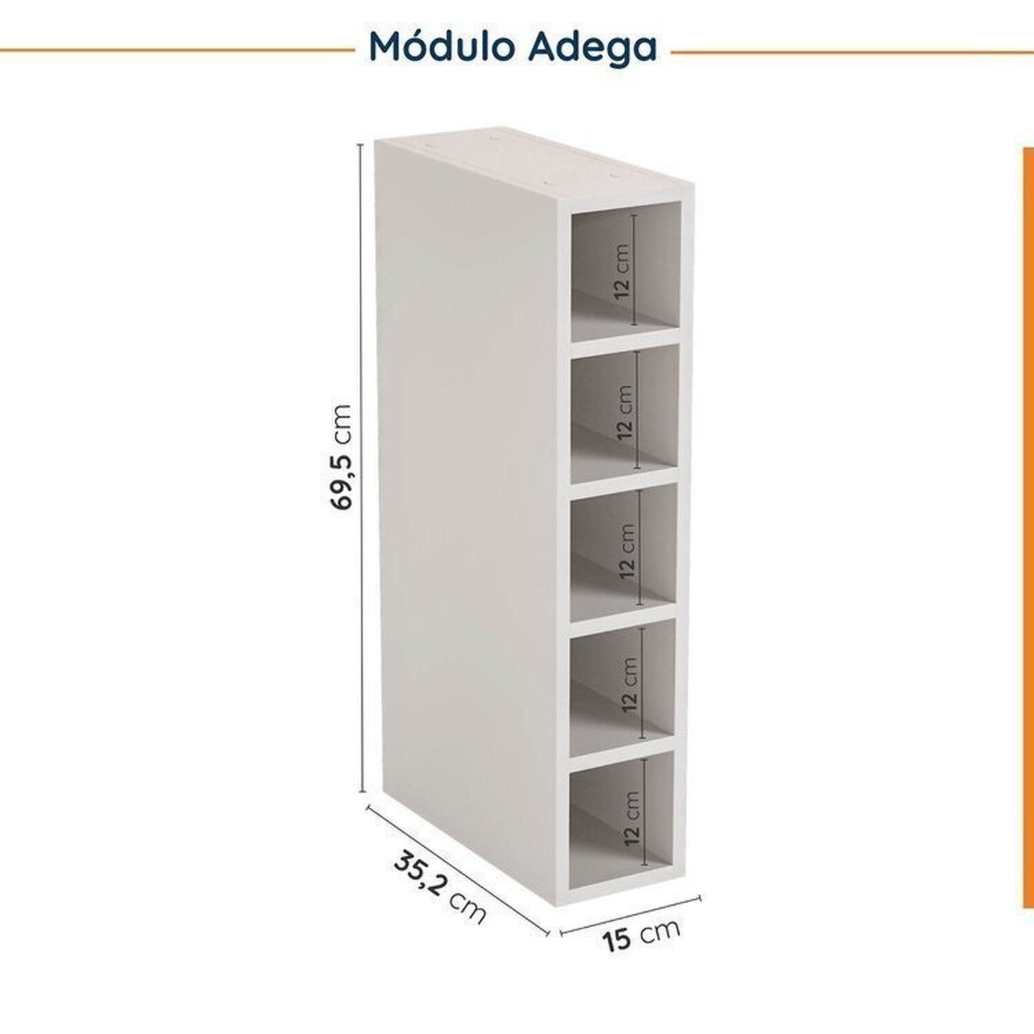 Cozinha Modulada 8 Peças com Tampo com Rodapé 4 Aéreos e 4 Balcões Ipanema CabeCasa MadeiraMadeira - 12