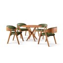 Ver imagem 3 de Conjunto de Mesa Redonda 100cm com 4 Cadeiras Gaia Yescasa Verde/Freijó