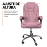 Cadeira de Escritório Presidente Soft Reclinável Ergonômica - Rosa - 1 - 4