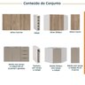 Cozinha Modulada 8 Peças sem Tampo sem Rodapé 4 Aéreos e 4 Balcões Ipanema CabeCasa MadeiraOriginals - 3