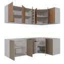 Ver mais imagens de Cozinha Planejada 8 Peças sem Tampo sem Rodapé 4 Aéreos e 4 Balcões Ipanema CabeCasa MadeiraOriginals Marrom/Fendi Trama/Acácia