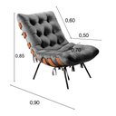 Ver imagem 3 de Poltrona Base Fixa para Sala de Estar Costela