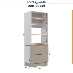 Cozinha Modulada 5 Peças com Tampo com Rodapé Ipanema CabeCasa MadeiraMadeira - 18