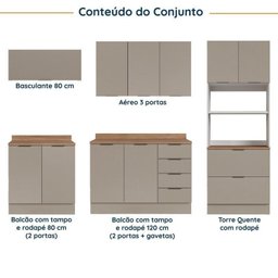 Cozinha Modulada 5 Peças com Tampo com Rodapé Ipanema CabeCasa MadeiraMadeira - 3