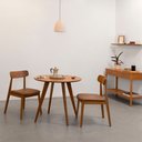 Ver imagem 1 de Conjunto Mesa Jantar Square Laminada Redonda 88cm - Freijó + 2 Cadeiras Nord Encosto Madeira Assento