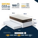 Ver imagem 2 de Cama Box Solteiro com Colchão de Espuma D33 Double Comfort + Auxiliar de Espuma Unique 88cm