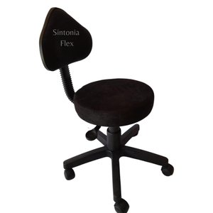 Cadeira Mocho Verona - Regulagem de Altura a Gás - Base com Rodízio Suede Preto