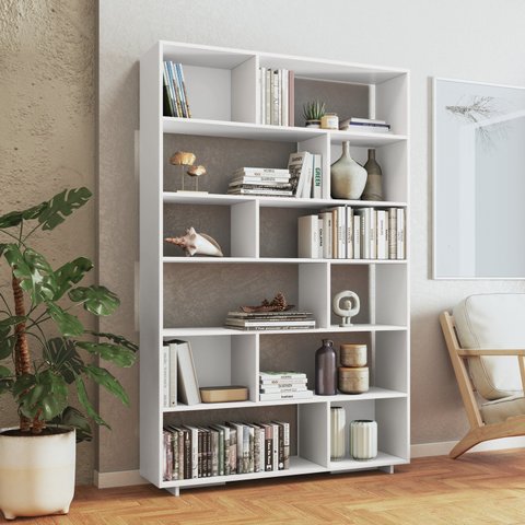 Estante Para Livros 5 Prateleiras 12 Nichos Euforia Yescasa