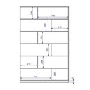 Ver imagem 4 de Estante de Livros 120CMX187,5cm 5 Prateleiras 12 Nichos em Euforia Branco Yescasa