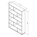 Ver imagem 4 de Estante de Livros 120cmx187,5cm 5 Prateleiras 12 Nichos em Euforia Branco YesCasa