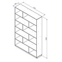 Ver imagem 3 de Estante de Livros 120CMX187,5cm 5 Prateleiras 12 Nichos em Euforia Branco Yescasa