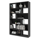 Ver imagem 4 de Estante de Livros 120CMX187,5cm 5 Prateleiras 12 Nichos Euforia Preto Yescasa