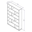 Ver imagem 3 de Estante de Livros 120CMX187,5cm 5 Prateleiras 12 Nichos Euforia Preto Yescasa