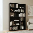 Ver imagem 1 de Estante de Livros 120CMX187,5cm 5 Prateleiras 12 Nichos Euforia Preto Yescasa