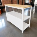 Ver imagem 1 de Bancada Ilha para Cozinha Design Industrial 1,40X70MT Tampo Bege Pés Branco