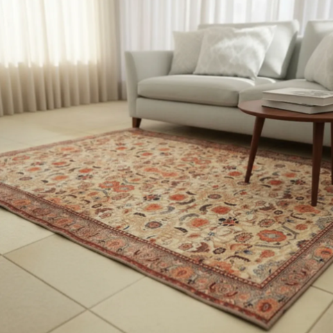 Tapete Floral Tipo Persa Sala Quarto Vintage 140x100 cm